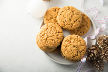 Traditional homemade festive oatmeal cookies