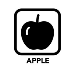 Square frame apple icon, one of the food allergy icons set
