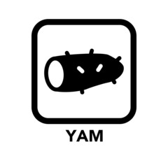 Square frame yam icon, one of the food allergy icons set
