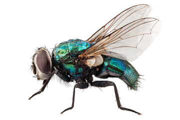 blow fly species Lucilia caesar - obrazy, fototapety, plakaty