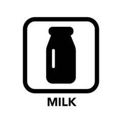 Square frame milk icon, one of the food allergy icons set
