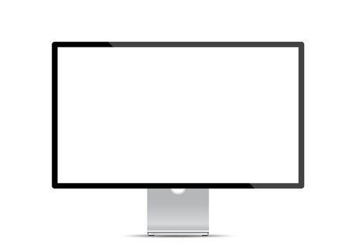 Studio Display computer monitor mockup isolated on white background front view. Vector illustration