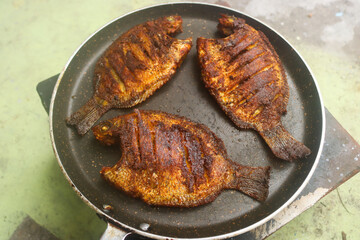 Karimeen fry fish fry stock images