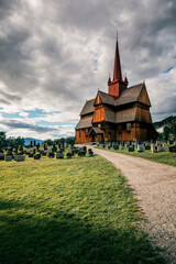 Fototapeta na wymiar church in the countryside in ringebu norway