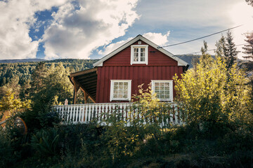 old red house in norway