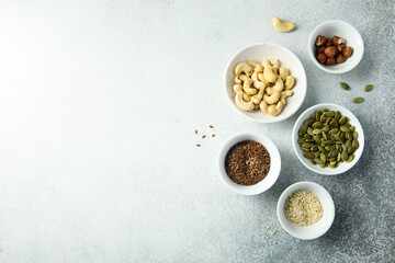 Fresh organic seeds and nuts