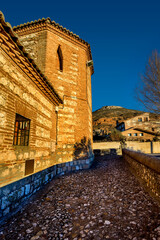Parte posterior de la Iglesia de San Juan en Hita. Guadalajara. España.
