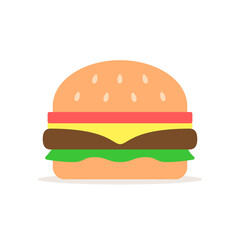 Burger Fast food icon, vector flat isolated illustration