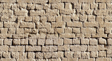 Seamless texture of clay brick walls.