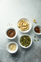 Fresh organic seeds and nuts