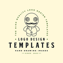 Creepy doll illustration Concept Vector Design Template. Suitable for Creative Industries, Multimedia, Entertainment, Education, Shops, and other related businesses