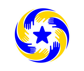 vector Illustration of Stand with Ukraine flag Sign