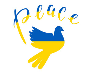 Ukraine Flag Dove of peace Emblem National Europe Abstract Symbol Vector illustration Design