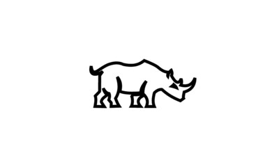 Fototapeta na wymiar silhouette of rhino