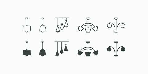 chandelier icon vector set.