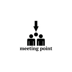 cartoon version of people gathered icon suitable for business on white background