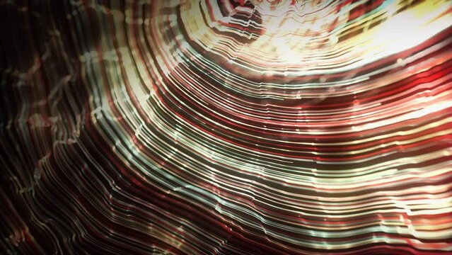 Abstract Glowing Light Strings Background With Depth Of Field/ 4k animation of an abstract wallpaper looped background of light stroke glowing and waving with ambien occlusion and depth of field