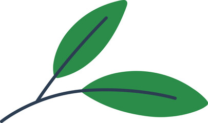 Green Leaves Cartoon Illustration