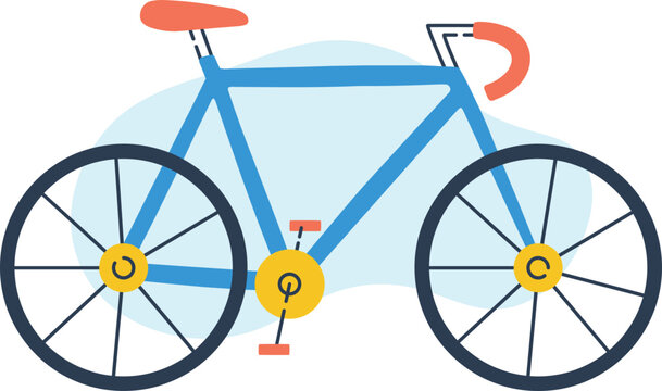 Modern Colorful City Bicycle Cartoon Illustration