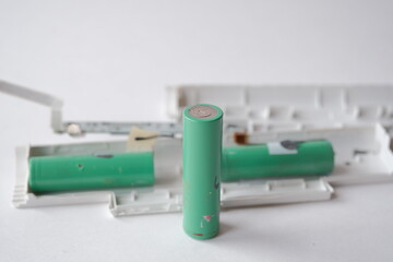 18650 rechargeable battery. size A lithium rechargeable 18650 battery from disassembled battery pack