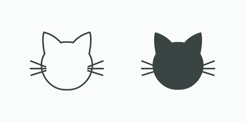 cat, animal, pet, kitten, kitty icon vector isolated set	
