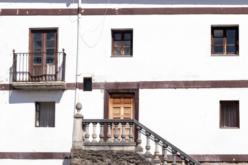 white facade of a typical house in the basque country
