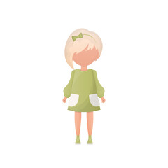 Cute girl in full growth. Cartoon style. Vector.