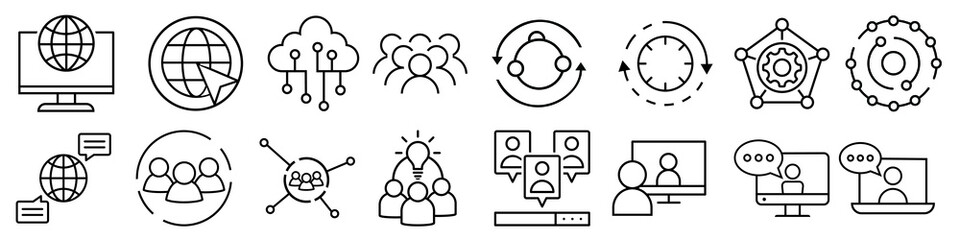 Communication icon vector set. Conversation illustration sign collection. Forum symbol.