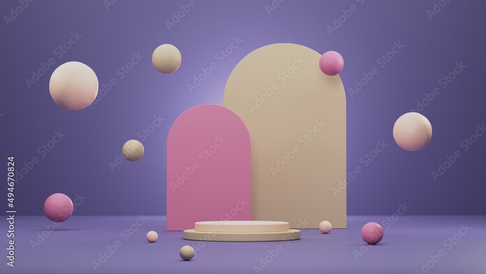 Poster abstract background, mock up scene geometry shape podium for product display. 3d rendering