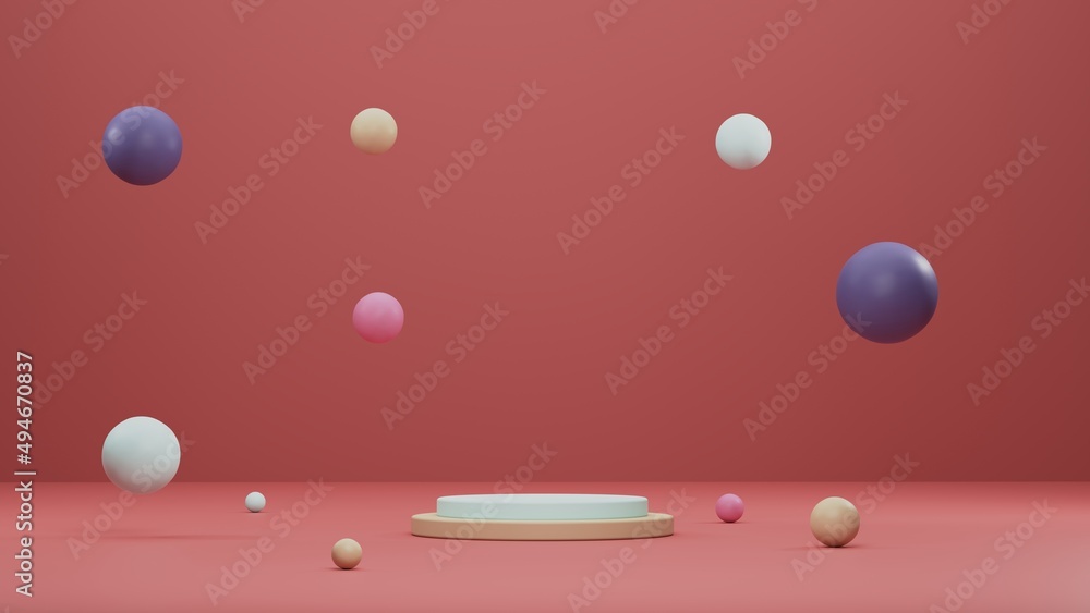 Poster abstract background, mock up scene geometry shape podium for product display. 3d rendering