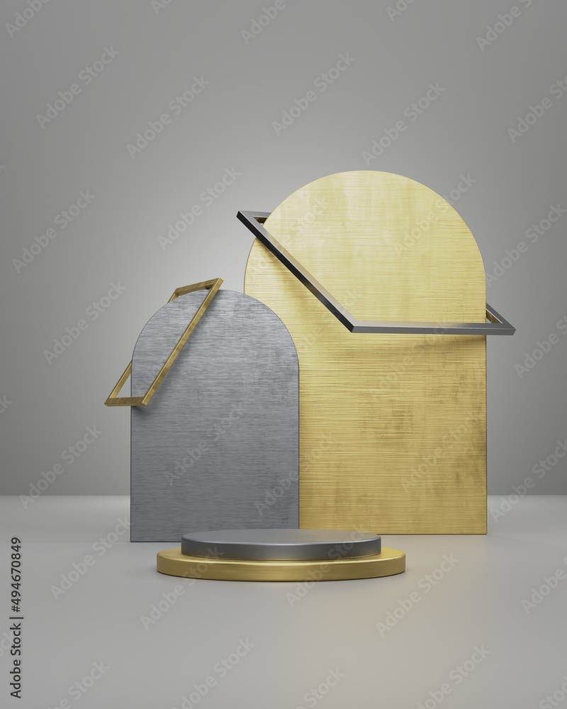Poster abstract background, mock up scene geometry shape podium for product display. 3d rendering