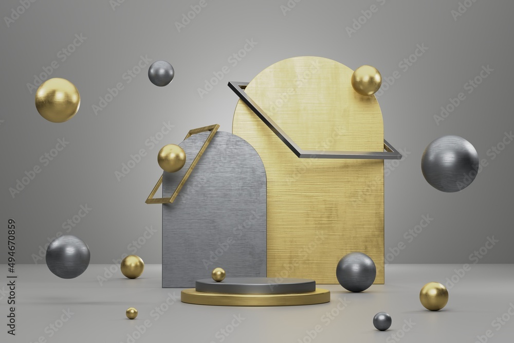 Poster abstract background, mock up scene geometry shape podium for product display. 3d rendering