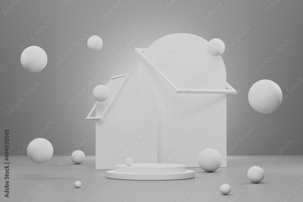 Poster abstract background, mock up scene geometry shape podium for product display. 3d rendering
