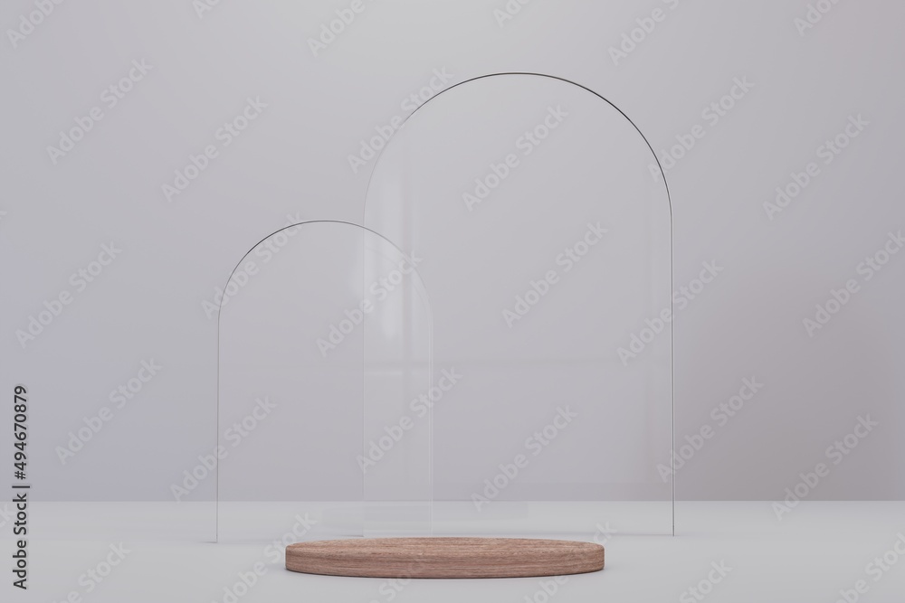 Poster abstract background, glass mock up scene geometry shape podium for product display. 3d rendering