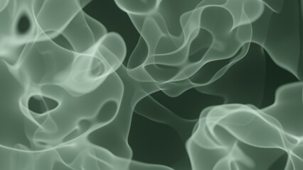 Dynamic rushing substance or smoke 3d illustration. Texture of ethereal incense or spirit with tiny glow.