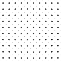 Square seamless background pattern from black replay media symbols are different sizes and opacity. The pattern is evenly filled. Vector illustration on white background