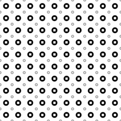 Square seamless background pattern from geometric shapes are different sizes and opacity. The pattern is evenly filled with big black stop media symbols. Vector illustration on white background