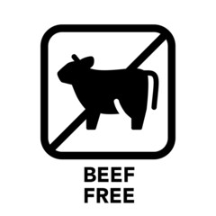 Square frame beef free icon, one of the food allergy icons set	

