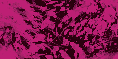 Abstract background dark grungy abstract paper textured aquarelle canvas for modern creative design. Bright light pink ink watercolor on black background.red background abstract dark color design.