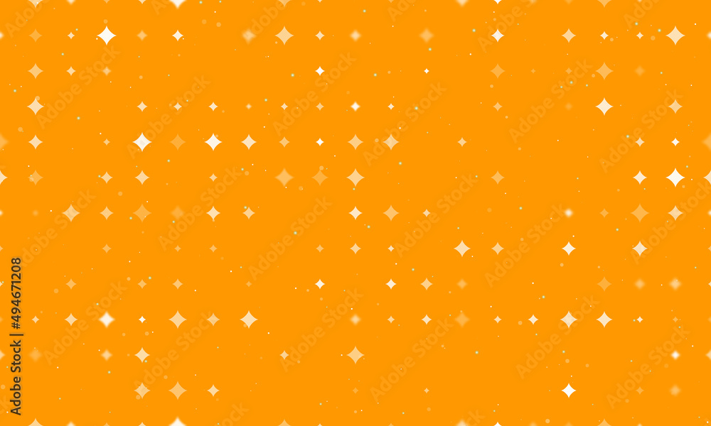 Poster seamless background pattern of evenly spaced white star symbols of different sizes and opacity. vect