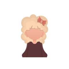 The cute girl is depicted waist deep. Isolated. Vector.