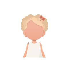 The cute girl is depicted waist deep. Isolated on white background. Vector.