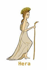 Greek mythology Gods, hera,illustration ,white background © Serkan