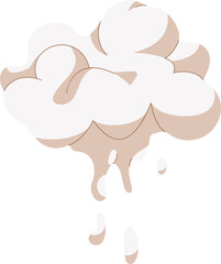 Blast Cloud Icon after Bomb Explosion Cartoon Illustration