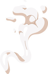 Smoke Trail or Steam Flow Cartoon Illustration