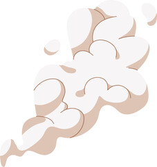 Explosion Effect with Smoke Dust and Steam Cartoon Illustration