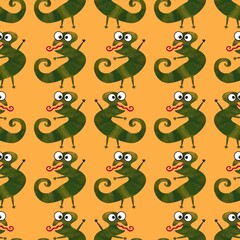 Kids seamless animals lizard pattern for fabrics and textiles and packaging and gifts and cards and linens and kids