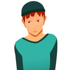 Illustration of thinking Sad  guy