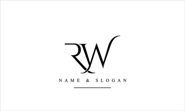RW, WR, R, W abstract letters logo monogram