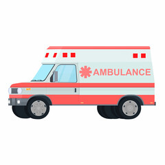 Ambulance car. Resuscitation car, vector illustration